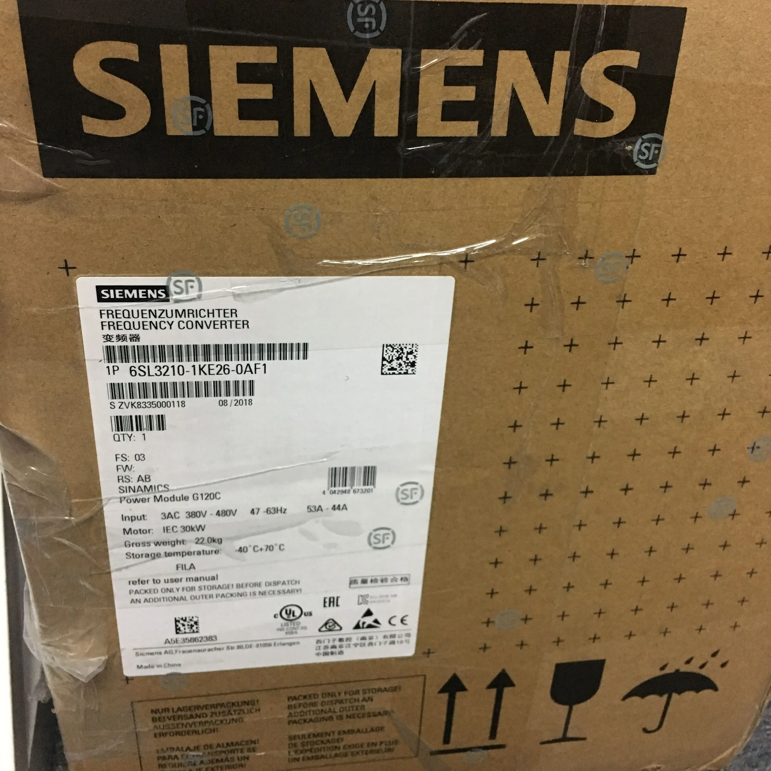 Рисунок 3 - 6SL3210-1KE26-0AF1 G120C инверторная мощность 30