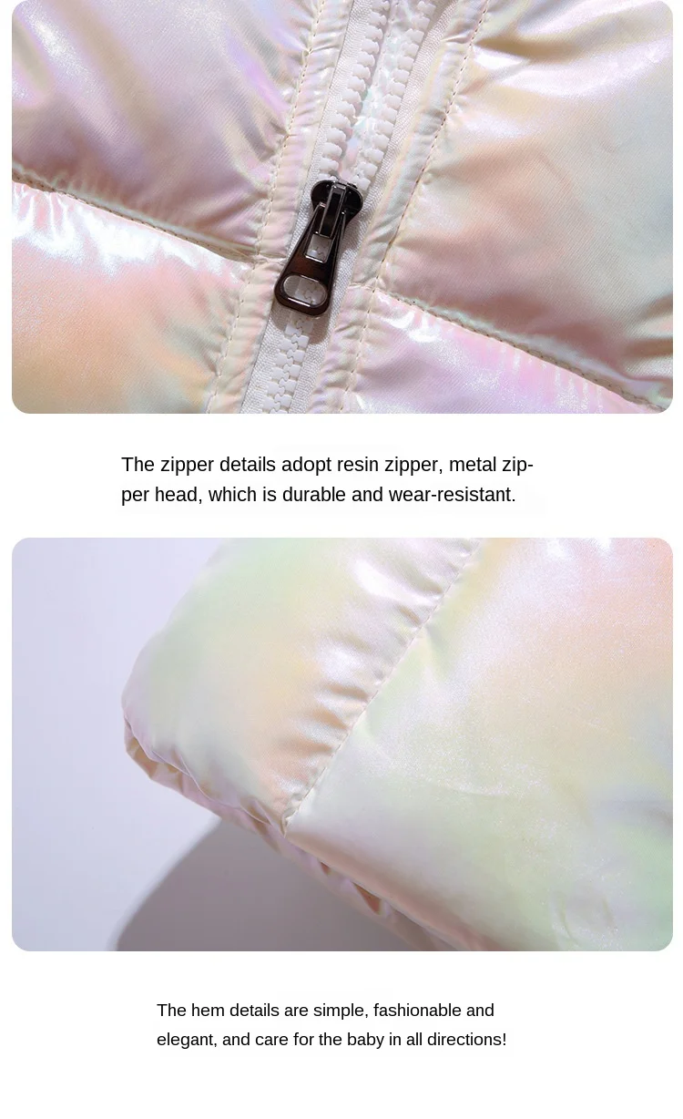 Children Girl Down Jackets Winter Baby Long Coat Boys Fashion Glossy Jackets Kids Outfit 3 4 5 6 7 8 years old