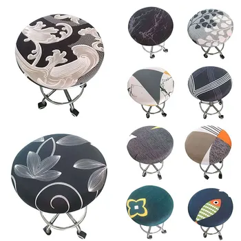 

New 2020 Round Chair Cover Bar Stool Cover Elastic Seat Cover Home Chair Slipcover Round Chair Bar Stool Floral Printed