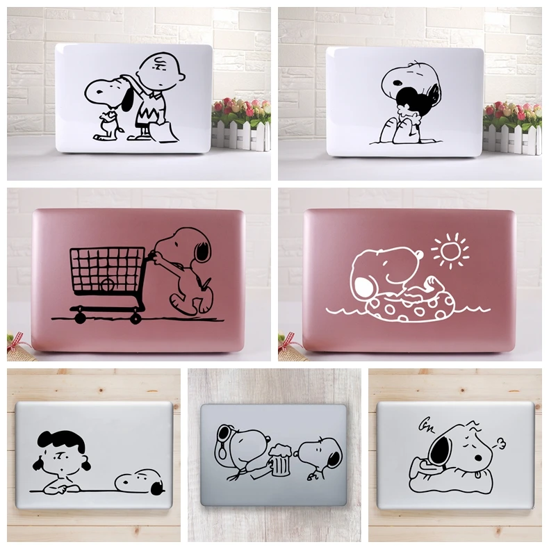 

Cartoon Cute Interesting Dog Computer Skins Black Notebook Decal Laptop Sticker Vinyl Stickers Pc Tablet Notebook Surface Skin