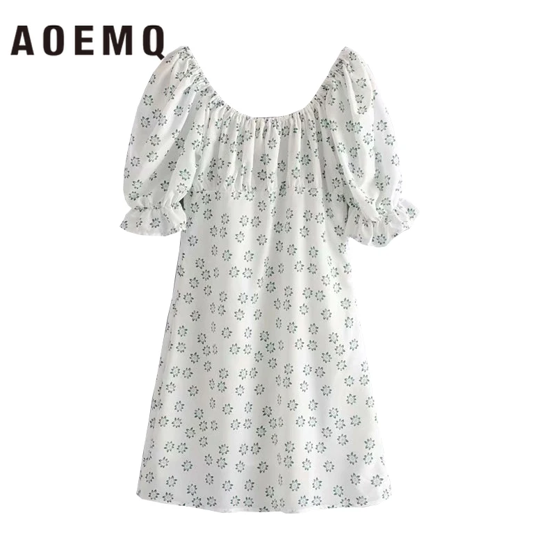AOEMQ женское платье А-силуэт цельное Белое солнце Платье с цветочным принтом