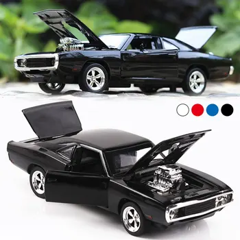 

1:32 Diecast Vehicle Car Model Toy Car Toys for Children Pull Back Model Sound Light Kids Boy Gifts Door Open for Dodge Charger