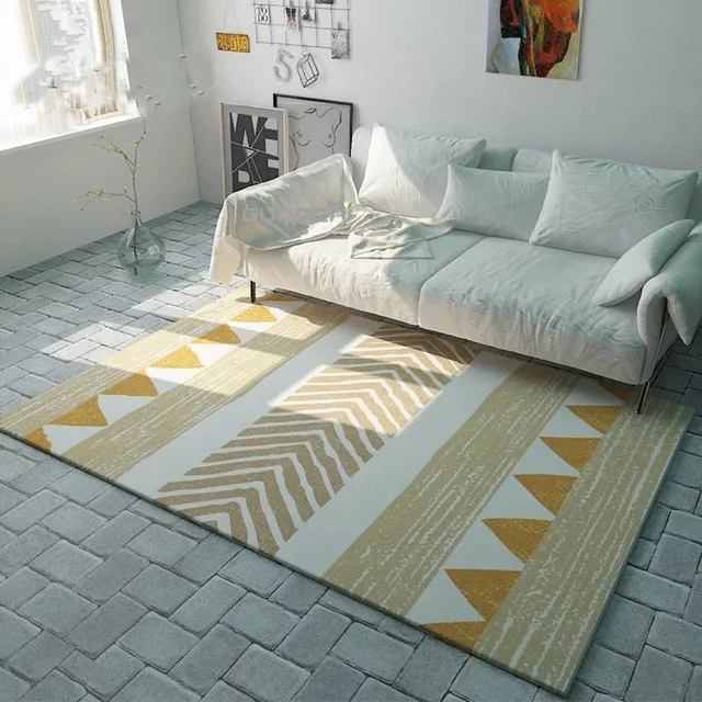 Современные ковры в скандинавском стиле с абстрактным серым золотым узором, бархатные ковры для гостиной, спальни - Цвет: 3