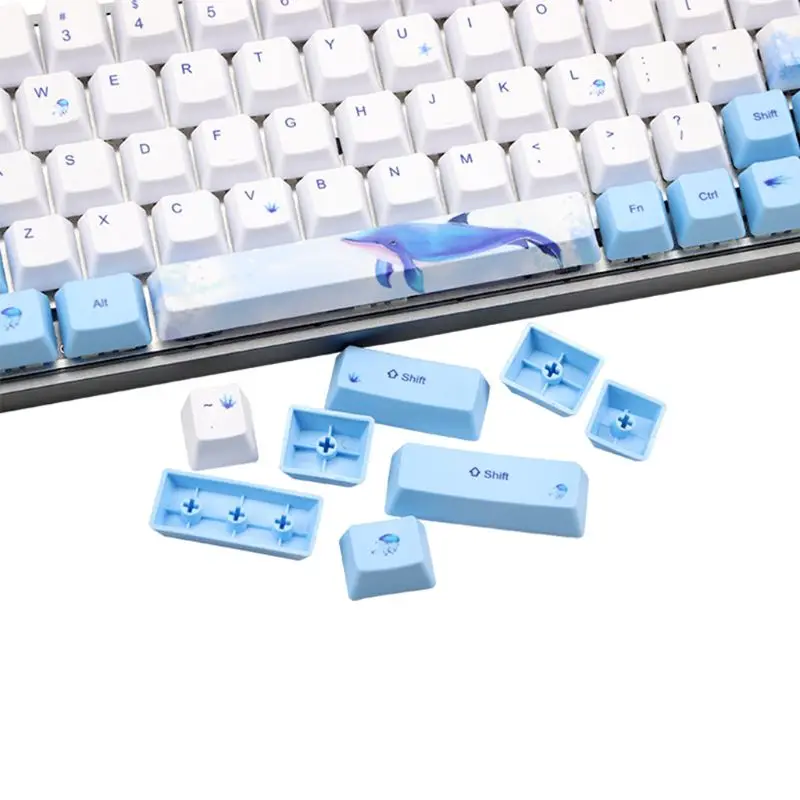 Whale Dye-Sublimation Mechanical Keyboard Cute Keycaps PBT OEM Profile Keycap For GH60 GK61 GK64 Keyboard new Whale Dye-Sublimation Mechanical Keyboard Cute Keycaps PBT OEM Profile Keycap For GH60 GK61 GK64 Keyboard new