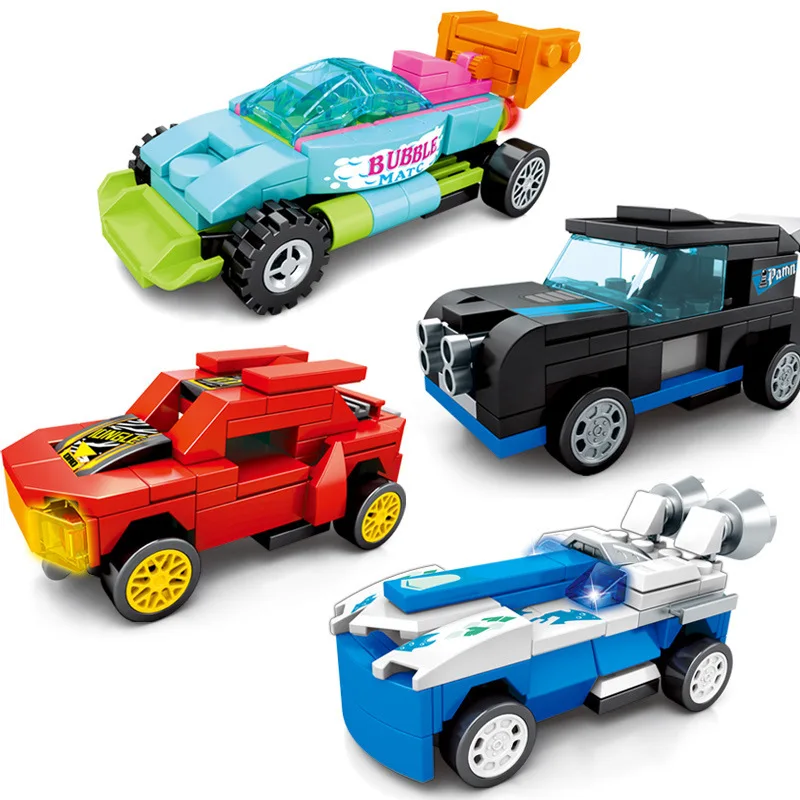

Assemble Building Blocks Racing Sports Car Bricks Toys for Children boy Gift