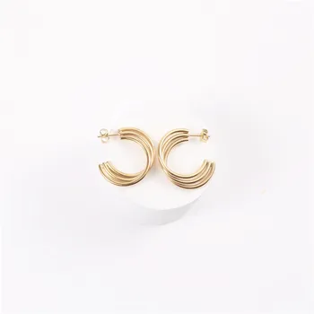 

Metal Earrings Circle Ring Ear Stud European and American Temperament Trendy Personality Design Sense Non-Mainstream Ear Stud