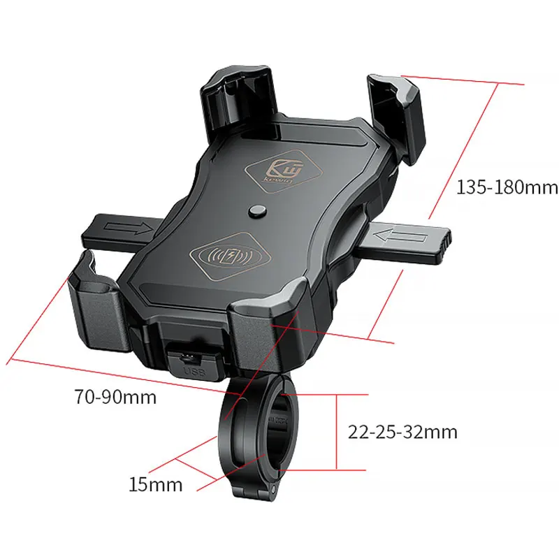 Держатель для телефона мотоцикла 15 Вт беспроводное умное зарядное устройство QC3.0 провод Charing 2 в 1 полуавтоматическая Подставка Кронштейн с вращением на 360 градусов
