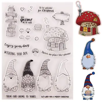 

KLJUYP Santa Claus Transparent Clear Silicone Stamp Cutting Dies Set for DIY scrapbooking/photo album Decorative