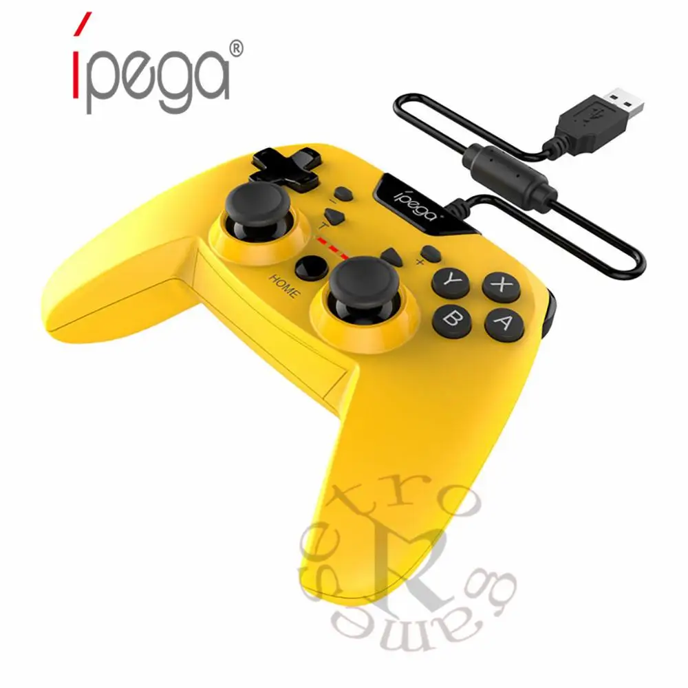 iPEGA PG-SW012 Проводные игровые контроллеры геймпады двойной вибрации турбо для переключателя PS3 ПК Android дропшиппинг - Цвет: Цвет: желтый