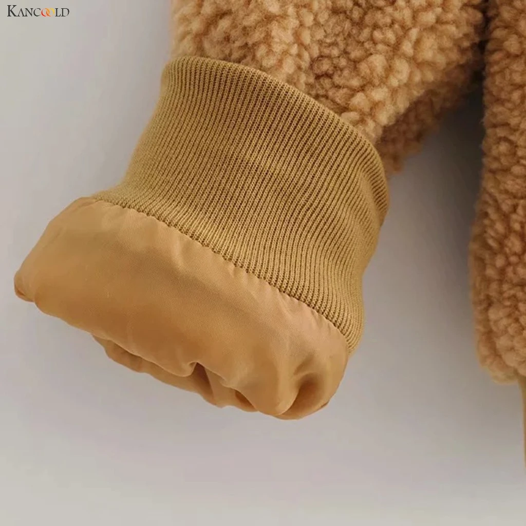 KANCOOLD пальто женские зимние плюшевые повседневные коричневые пальто с карманами на молнии куртка на пуговицах модные новые пальто и куртки для женщин 2019Oct10