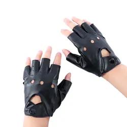 1 пара половина пальца вождения женские перчатки PU кожаные перчатки без пальцев для женщин черный Прямая доставка