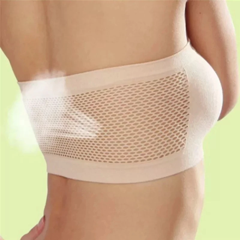 Women Lingerie Bra Tube Tops Plus Size Breathable Mesh Tubular Strapless Crop Bralette Bandeau S-6XL