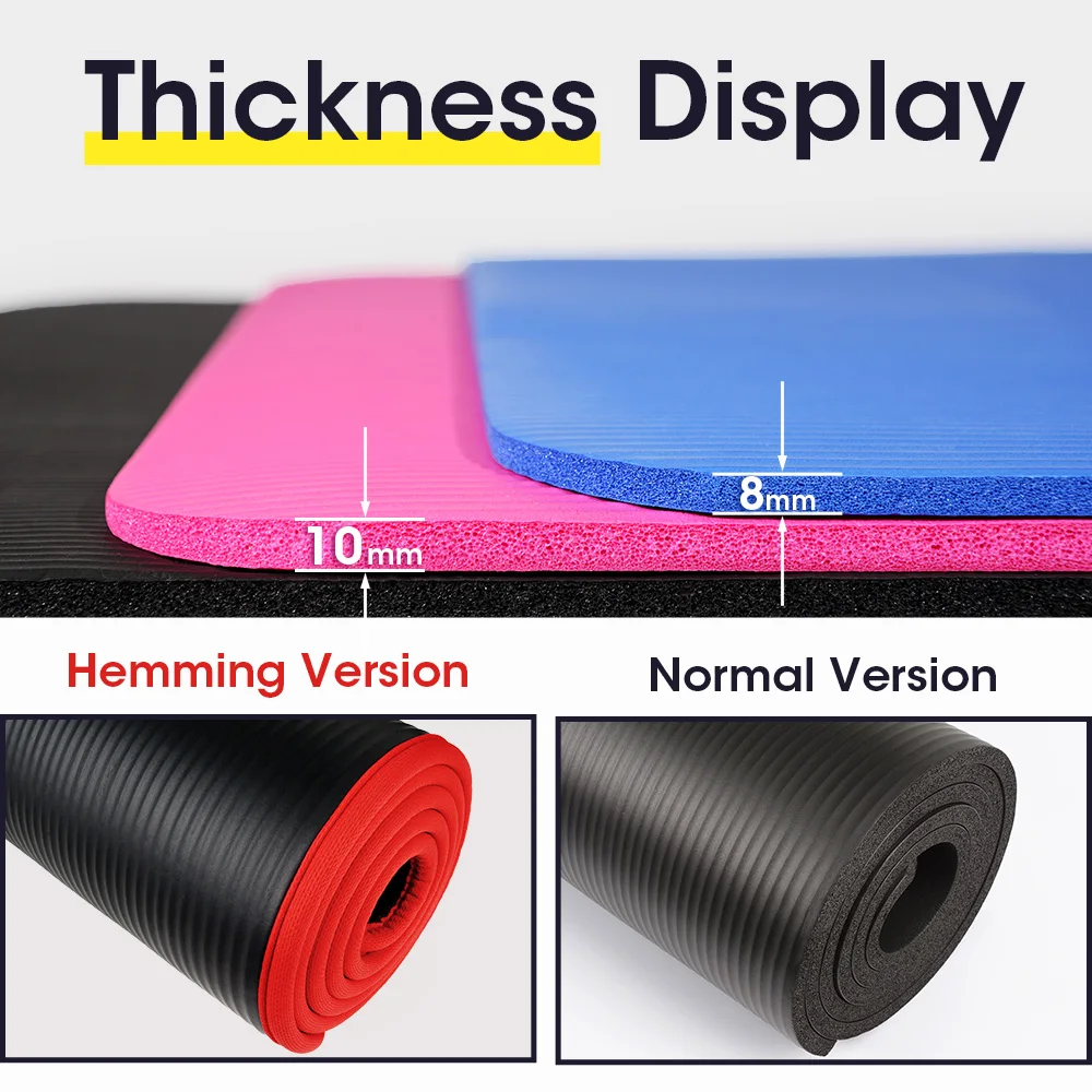 1830*610*8/10mm, NBR Material Sport Thick Yoga Mat with bag,for fitness,Pilates Gymnastics Massage pad Exercise mat For Beginner