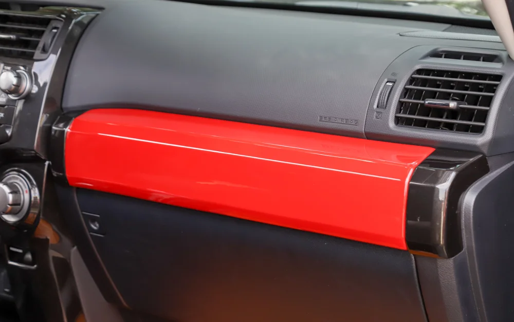 Для Toyota 4runner 2010+ автомобиля подкладке пилот украшение автомобиля инструмент Панель рамка крышка Накладка наклейки Красный ABS Пластик аксессуары