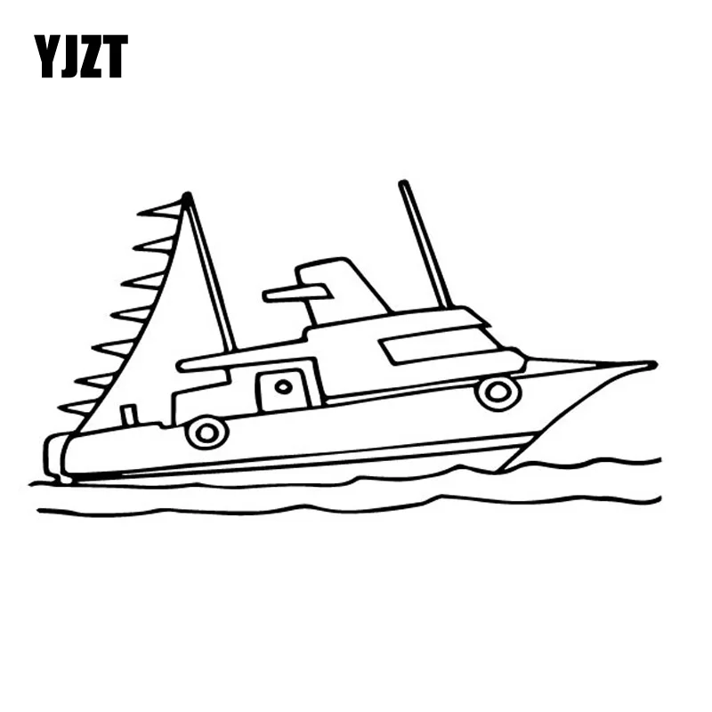 YJZT 15 5 см * 8 2 с интересным рисунком корабля Милый Путешествия Лодка виниловая