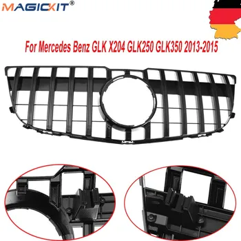 

MagicKit 1x GTR Style Gloss Black Sport Front Grill For Mercedes X204 GLK 2013-2015 GT PANAMERICANA