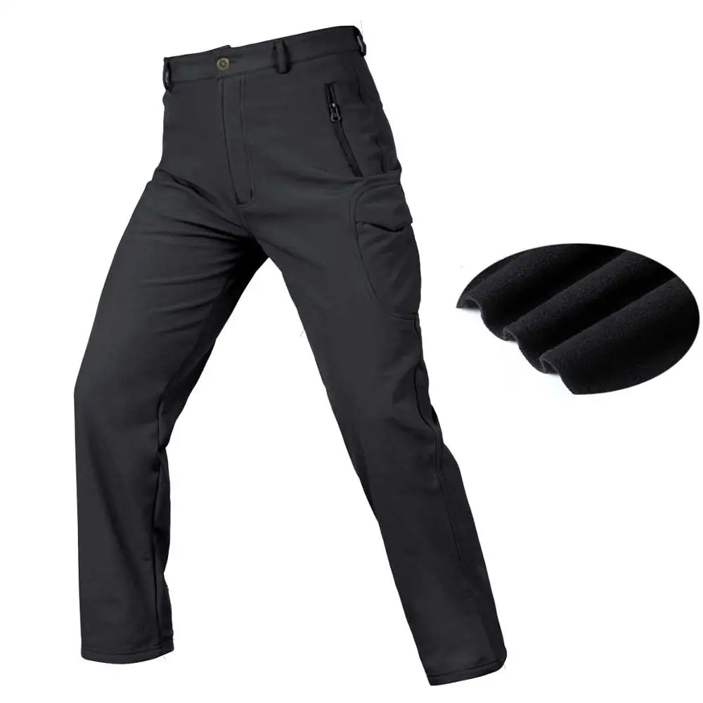 

2019 Shark skin soft shell trousers Winter Waterproof Thermal Fleece Pants hiking and camping military waterproof pants fishing