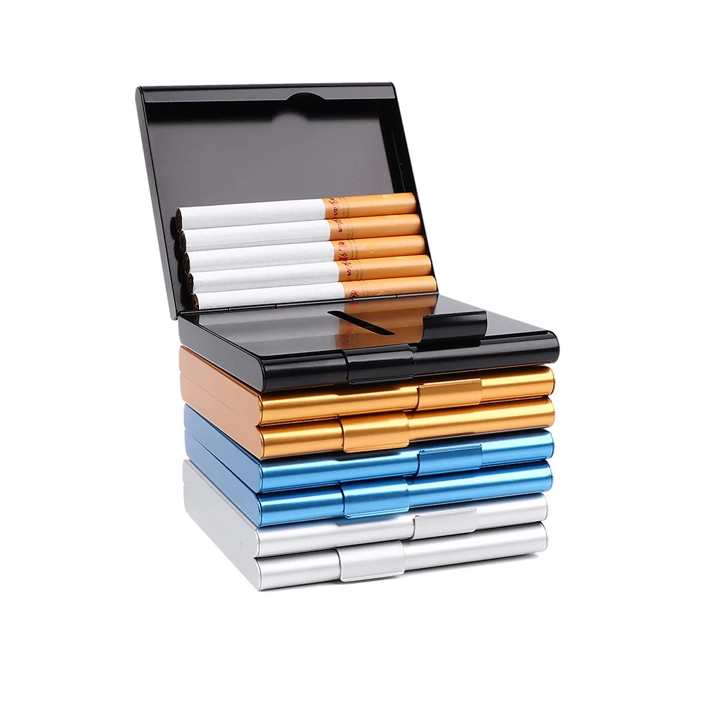 

Aluminum Thin Cigarette Case Holder Double Sided Flip Open Pocket Box for Cigarettes Storage Container Smoking Accessories