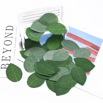 

100 Pieces artificial leaves fake flowers home decoration accessories candy box decorative flowers wreaths bridal accessories