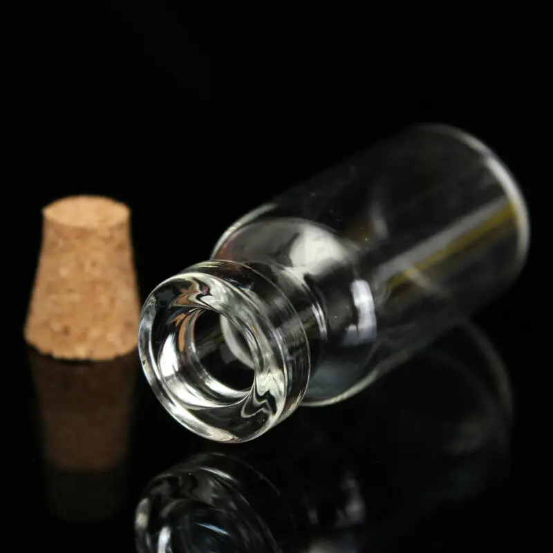 Mini Glass Bottles 50pcs 16x35mm Lovely Small Bottle Tiny Clear Empty Wishing Glass Message Vial With Cork Stopper 2ml mini Containers