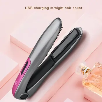 

Usb Charging Hair Straightener Mini Electric Splint Straight Volume Dual-Use Wireless Portable Hair Curler With Comb Teeth