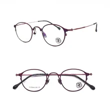 Чистый титан ручной работы маленькие овальные красные оправы для очков полный обод унисекс очки для мужчин и женщин