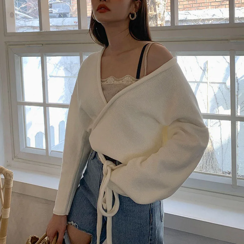 

New Oversize Women's Sweaters Autumn Winter sweater Vintage buttons O Neck Cardigans Single Breasted Puff Sleeve Loose Cardigan