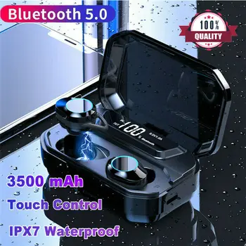 

TWS Earbuds Bluetooth 5.0 Stereo Earphone Wireless Headset Waterproof Touch Control Headset for Sports Game