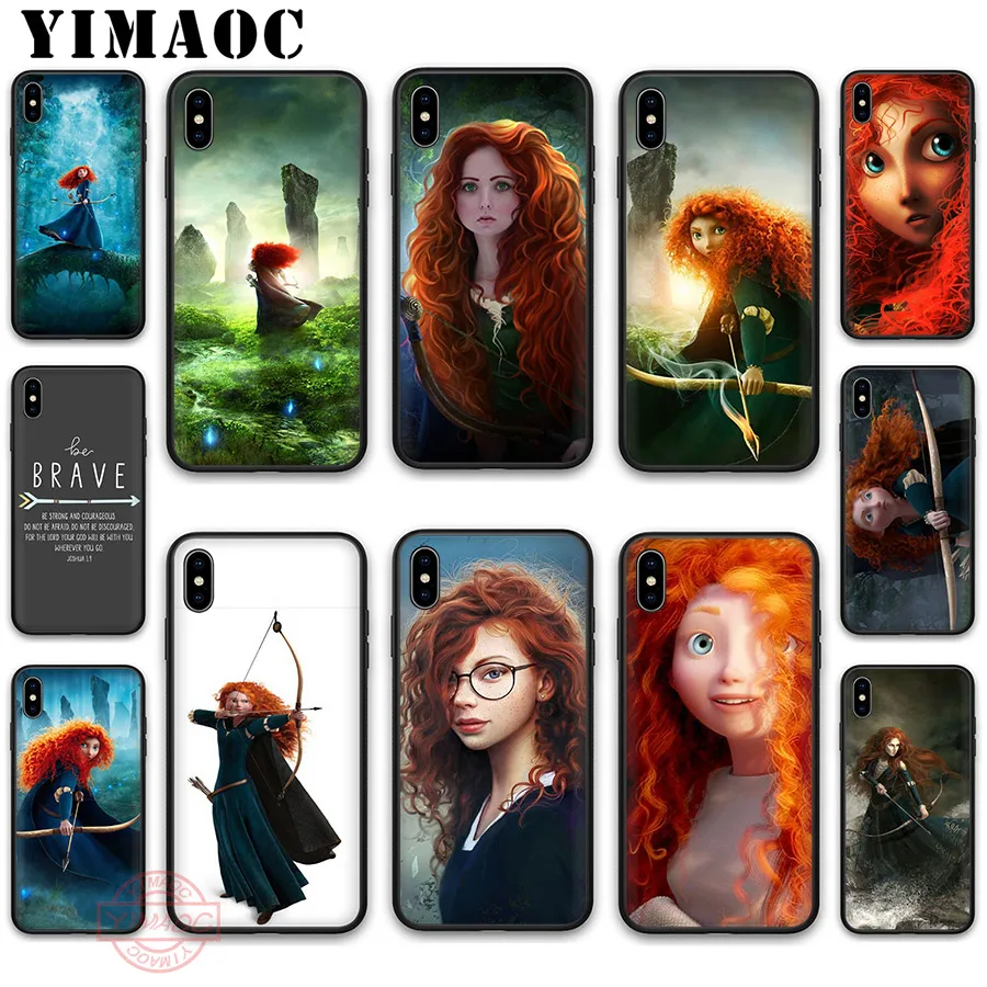 

YIMAOC Brave Merida Soft Silicone Case for iPhone 11 Pro XR X XS Max 8 7 6 Plus 5S SE 6SPlus 7Plus 8Plus iPhone 11 Pro Max Case