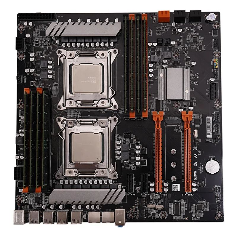 X79 двойной процессор LGA2011 материнская плата с двойной Intel E5 2689 8-канальный 8x8 Гб 64 Гб 1600 МГц DDR3 ECC поддержка M.2 NVMe SATA3 USB3.0