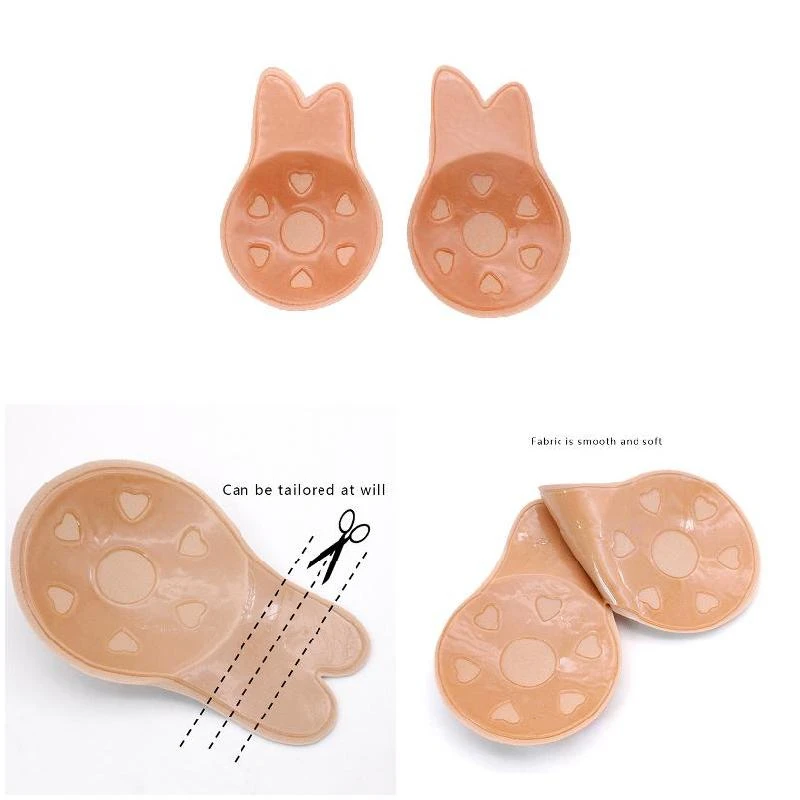 Strapless Silicone Adhesive Bra Push Up Self Adhesive Nipple Breast Pasties Cover Reusable Invisible Lingerie Pad Sports Bra