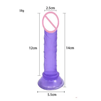 Vagina Mini Dildo Anal Masturbator Sex Toys For Couples Crystal Jelly Super Strong Suction Cup Women Penis Thrusting Realistic 3