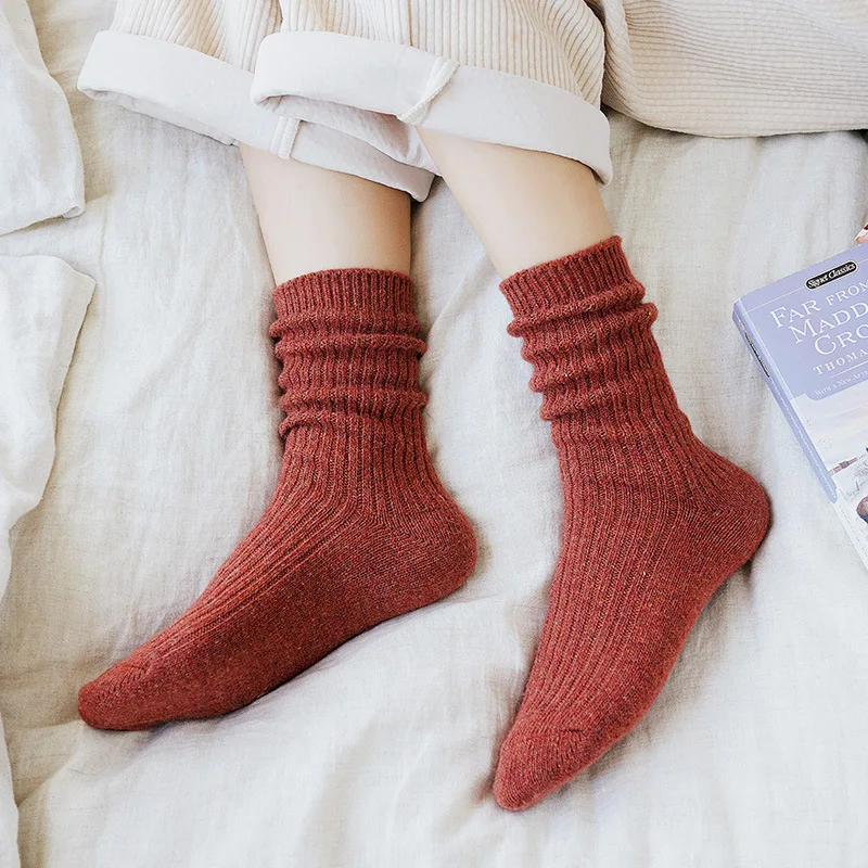 Модные японские 10 однотонных цветов, свободные женские носки, Хлопковые вязаные носки, 4 сезона, базовые повседневные женские носки