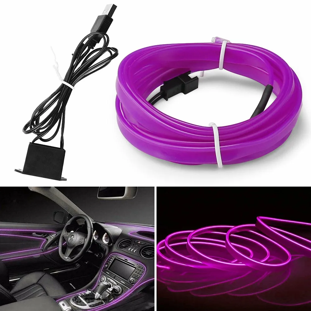 9.8FT Strip Light LED Auto Car Interior Atmosphere Wire Decor Lamp Accessories