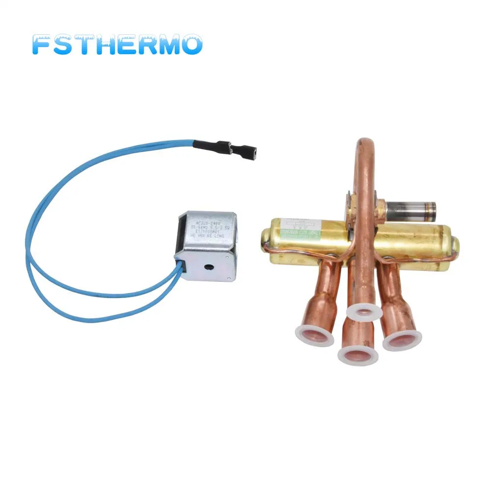9000BTU Air conditioning four-way reversing valve with coil four-way reversing  valve cold and warm solenoid valve