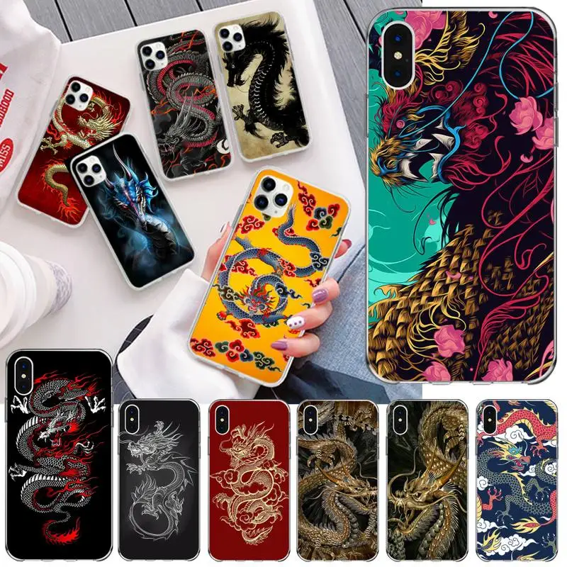 YJZFDYRM китайский стиль дракон мягкий чехол для телефона iPhone 11 pro XS MAX 8 7 6 6S Plus X 5S SE 2020