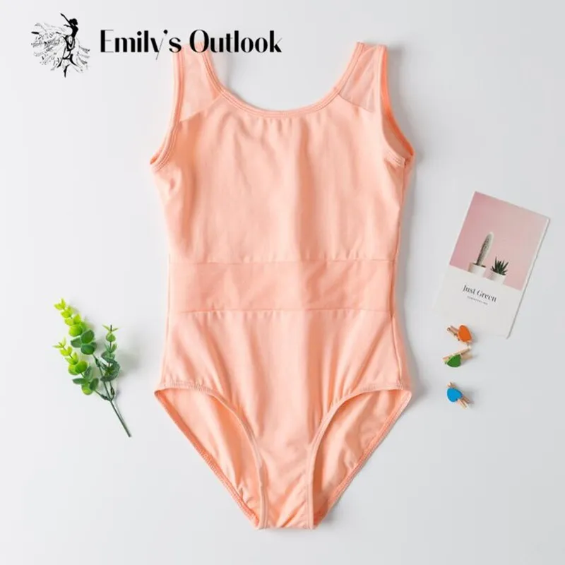 Dance Leotard Girls' Team Basic Tank Leotard Classic High-Neck Dance Leotard Children Ballet Gymnastic Mesh Athletic Dancewear Extra Big ballet leotard dance leotard girls dance costumes