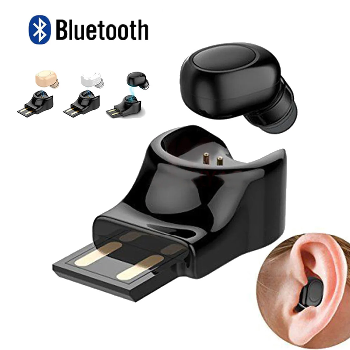 Новые одиночные мини беспроводные Bluetooth наушники автомобиля Bluetooth Спортивная беспроводная гарнитура с микрофоном usb зарядка для iPhone samsung