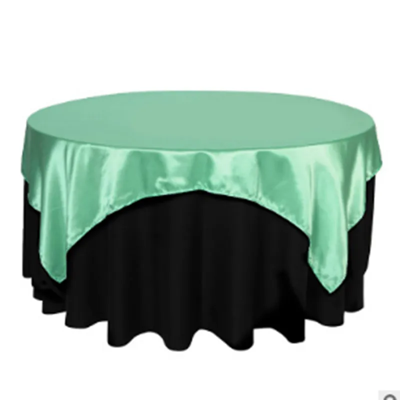 Tiffany Green WedFavor, 1 шт., квадратная атласная накладка на стол, атласная, для банкета, скатерти для свадебного стола, для домашнего торжества, вечерние, для украшения отеля - Цвет: Tiffany Green