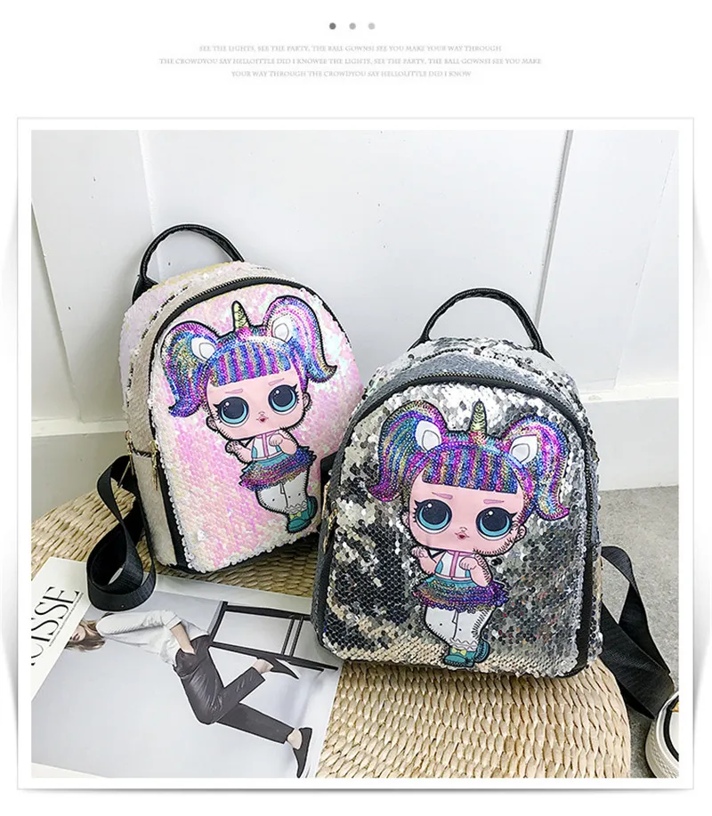 

2019 Women Girls Sequin Backpack Cute Backpack Student Rucksack Book School Travel Hiking Bag Fashion