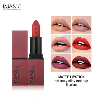 

IMAGIC Velvet Matte 6 Colors Lip Stick Silky Temptation Rouge Beauty Batom Hot Sexy Colors Lipstick Make Up