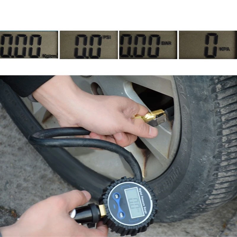 Digital Tire Inflator Pressure Gauge Air Compressor Pump Quick Connect Coupler for Car Truck Motorcycle
