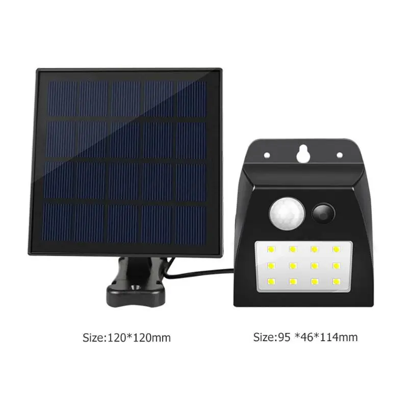 12LED солнечный светильник с датчиком движения IP65 Водонепроницаемый зарядка солнечной энергии один ключ управление открытый сад уличный фонарь безопасности