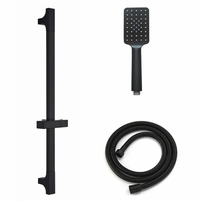Black Shower Sliding Bar Wall Mounted Shower Bar Adjustable Sliding