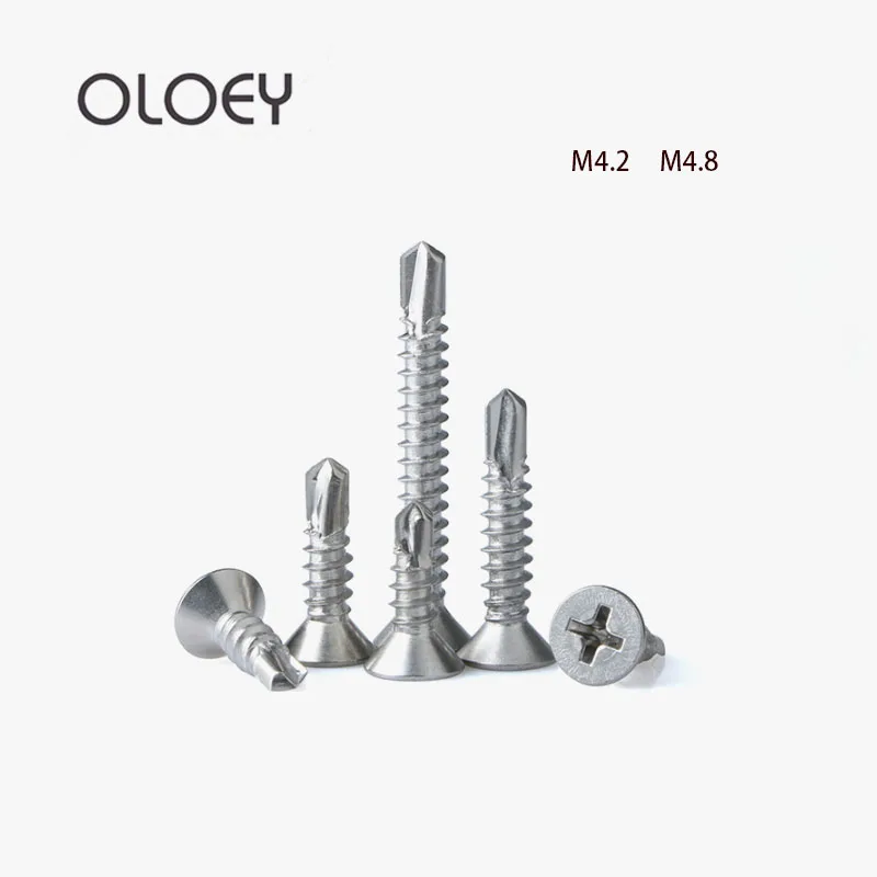 Factory Price Free Shipping M4.2 M4.8 Galvanized Cross Recessed Countersunk Head Self-drilling Tapping Screws Stainless Steel |