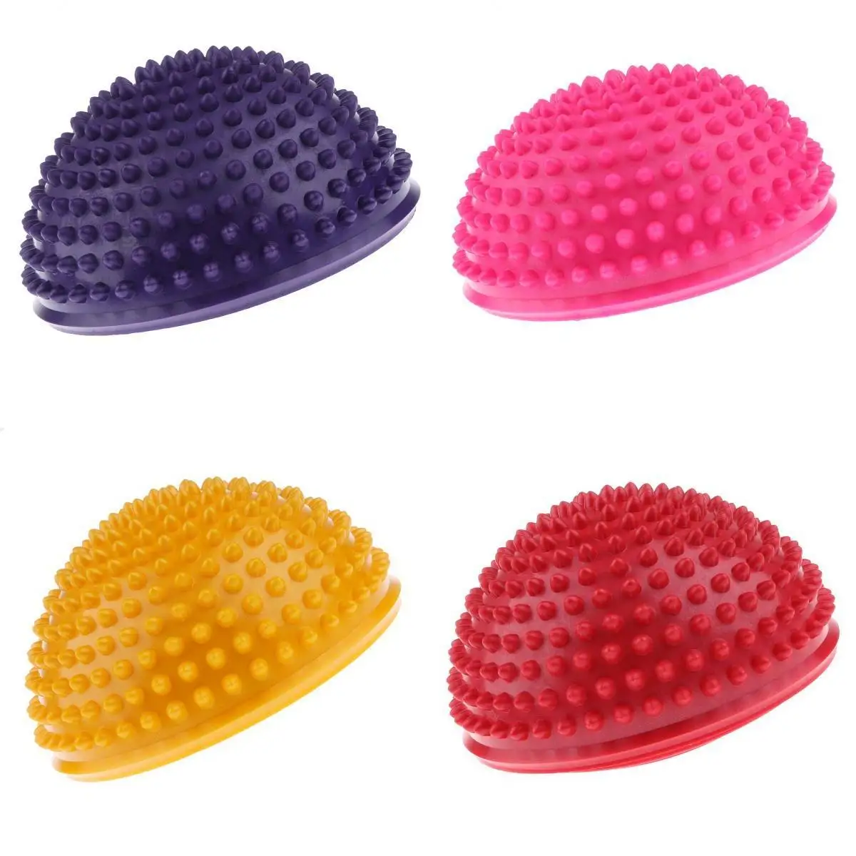 4pcs Balance Pods Hedgehog Stability Trainer Dots Exercise Balance Half Ball Pod For Kids Adults Accs (4 Colors Combo)  