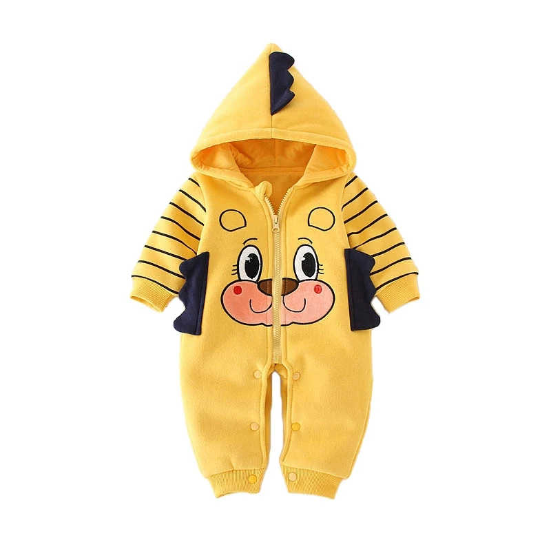 Newborn Baby Rompers Winter Baby Boy Clothes Girls Clothing Cartoon Cute Winter Outfit Baby Rompers - Цвет: Бежевый