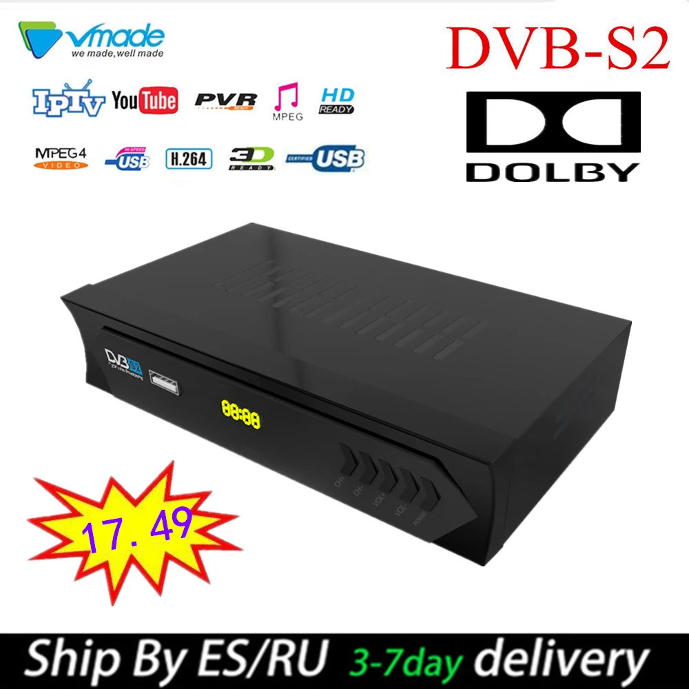 Горячая испанский DVB S2 спутниковый ресивер Full hd h.264 ТВ приставка поддержка youtube cccam, bisskey, Dolby, IP tv, wifi, PVR телеприставки