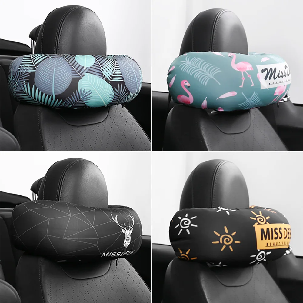 

U Shaped ice silk Neck Head Pillows Cartoon animal Deer Soft Slow Rebound Space Healthcare Car office home Relax Travel Pillow