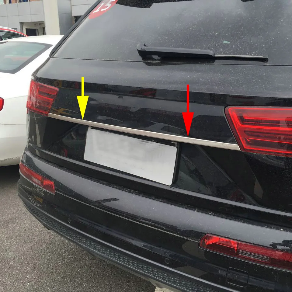 Подходит для Audi Q7 хромированная Задняя Крышка багажника отделка ворот литье украшения из нержавеющей стали аксессуары